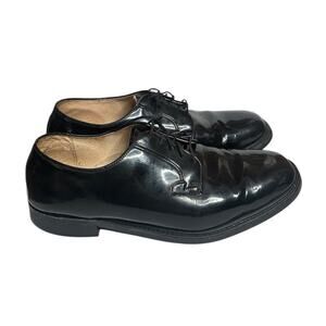 Vtg Weinbrenner Faux Black Patent Mens Lace Up Dress Shoes USA Derby Size 12 D